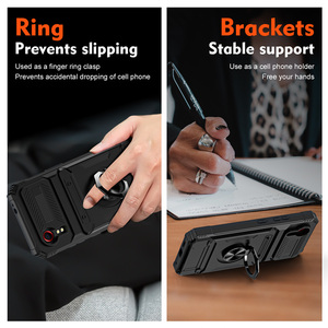 Funda de teléfono con armadura a prueba de golpes para <span class=keywords><strong>Samsung</strong></span> Galaxy <span class=keywords><strong>XCover</strong></span> 7 <span class=keywords><strong>Pro</strong></span>, anillo de Metal magnético, soporte antichoque, funda con ranura para tarjeta - Product Image 4