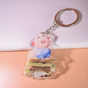 HanXin Porte-clés en acrylique durable avec fermeture magnétique Porte-clés de voiture avec lanière Anime et dessin animé Porte-clés en plastique imprimé UV