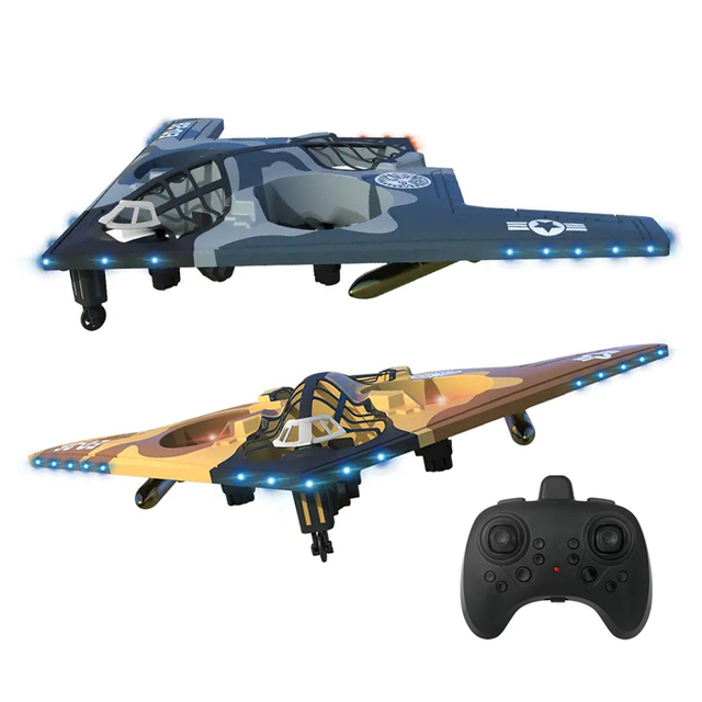 Remote Control Rc Aircraft Plane Drone Toy With Led Light Fixed Height
