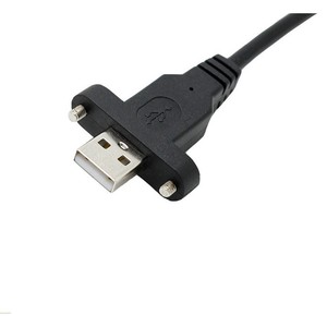 Cable de Extensión USB 2.0 Macho con Orificio para Tornillo y Hembra con Soporte de Panel, USB con Orejeta - Product Image 2