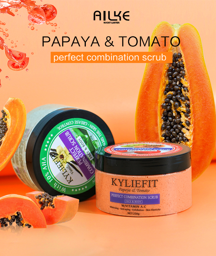 250g Papaya Tomato Women's Body Scrub - Anti-Aging & Exfoliation