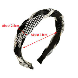 Bandeau <span class=keywords><strong>de</strong></span> cheveux pour fille en tissu <span class=keywords><strong>de</strong></span> luxe avec perles et strass, mode coréenne, style tempérament sauvage, doux et mignon - Product Image 6