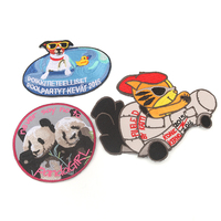 Logo métallique doré personnalisé au design élégant pour broder les robes, badges en forme de cœur, de canard et d'animaux, application sur la Machine, pièces