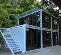 Casas prefabricadas modernas dúplex de dos pisos personalizadas 20 pies fácil de montar casa de contenedores de paquete plano Tailandia