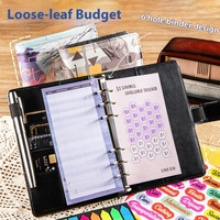 Vente en gros Budget Livre A6 Planificateur Journal PU Cuir Feuilles Mobiles Check-In Notebook Économie d'argent pour Plan Personnel Livre