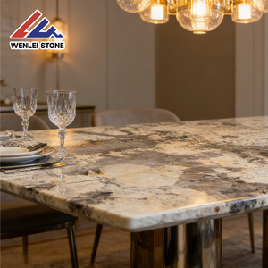 Losa de Granito Dorado Bahía de Wenlei Stone con Cristales Dorados para Decoración de Hoteles y Villas - Product Image 2