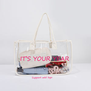 Keymay Fast Ship Nude Pool Transparent Tote pour le stockage des bains de mer Natation Grande capacité Logo personnalisé Sac de plage en plastique - Product Image 2