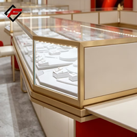 Vitrine de présentation de bijoux et présentoir à bijoux avec vitrine en verre et éclairage LED