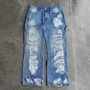 Nuevos Jeans Rotos Deslavados Retro para Hombre con Múltiples Roturas, Adecuados para Ropa Urbana Y2K y Tendencias de Moda Punk Hip-hop - Product Image 1