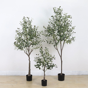 Árbol Artificial Grande de Olivo con Hojas de Ficus, Madera, Hierba de Seda y Plástico, Simulación Decorativa para el Hogar, Paisajismo, Exterior, Casa, en Maceta - Product Image 2