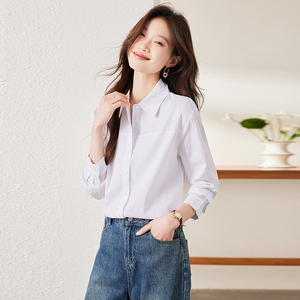 เสื้อชีฟองสีขาวสำหรับสาวออฟฟิศเสื้อลำลองแขนสั้นฤดูร้อนทอ5327<span class=keywords><strong>ล</strong></span>ายพื้น - Product Image 1