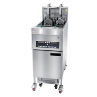 Friteuse électrique professionnelle 1 cuve 2 paniers à ouverture automatique pour poulet frit, équipement de restauration rapide KFC