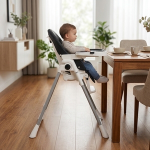 Chaise haute portable en plastique pour bébés, réglable, avec double plateau, durable, pour siège d'alimentation pour bébés - Product Image 3