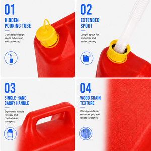 Bidon d'essence en plastique PP 5L, réservoir de carburant de rechange pour voiture, bidon à couvercle extérieur épaissi anti-explosion - Product Image 3