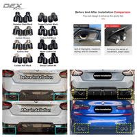 Embout d'échappement DEX pour M240i/M340i/M440i G20 G21 G23 G42, style performance, en fibre de carbone, double sortie d'échappement, silencieux, embout de tuyau d'échappement