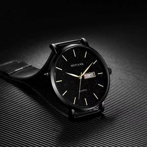 Montre pour homme avec bracelet en acier maillé, étanche et lumineuse, double <span class=keywords><strong>calendrier</strong></span>, classique et tendance, montre <span class=keywords><strong>à</strong></span> quartz pour homme - Product Image 3