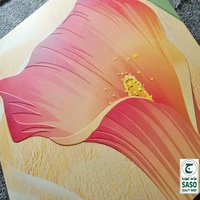 Carreaux muraux intérieurs en porcelaine à motif floral 3D décoratifs modernes avec isolation thermique et pare-feu 600x600mm