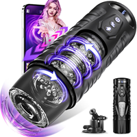 LCD-Display Stroker Pocket Pussy Masturbator mit APP-Steuerung, Freihändiger Stoß- und Rotationsautomatik-Masturbator für Männer