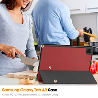 Étui rigide anti-chute à trois volets, étui à rabat en PU, protection contre les chocs, respectueux de l'environnement, non toxique pour Samsung Galaxy Tab A9 2023