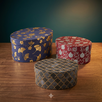 Boîtes en papier rigides ovales portables faites à la main avec motifs imprimés UV et fermeture magnétique pour cadeaux et artisanat