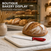 Couteau à pain artisanal dentelé en acier inoxydable pour boulangerie, idéal pour trancher le pain de mie et les gâteaux – Outil de boulangerie spécialisé pour la vente au détail