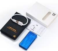 Briquet électrique à double arc à LED sans flamme rechargeable par USB pour fumer des cigares ou des cigarettes avec logo personnalisé