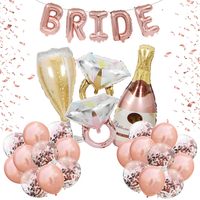 Guirlande de ballons en aluminium « Bride to Be » pour décoration de fête prénuptiale, enterrement de vie de jeune fille, fiançailles, avec lettres en forme de bague de diamant