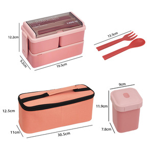 Juego de fiambrera para niños Bento de oficina con bolsa de almacenamiento con aislamiento térmico para almuerzo, entrega al aire libre, caja Bento para picnic, bolsa refrigeradora para adultos - Product Image 6