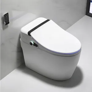 赌场智能马桶WC浴室自动传感器冲洗电动一件无水箱智能马桶