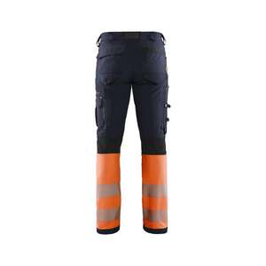 BLAKLADER - 119316428953C154 Pantalones elásticos de 4 vías Hi-Vis sin bolsillos para uñas Azul marino/Naranja ROPA DE TRABAJO DE HI-VIS - Product Image 2