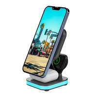 Support de chargeur sans fil portable pliable 3 en 1, chargeur sans fil magnétique rapide 15W pour iPhone, montre, écouteurs