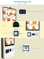 27 32 inci Layar Sentuh SDK Terintegrasi Mesin Pemesanan Dalam Ruangan Restoran KFC Takeaway Printer Layanan Mandiri Checkout Kaca Tempered