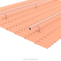 Support de fixation à crochet en aluminium pour panneaux solaires photovoltaïques réglables sur toits en tuiles métalliques, fabriqué par Yuens OEM