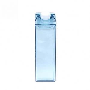 Botella de Agua de 1000 ml (34 oz) con Logotipo Personalizado OEM, Diseño Rectangular Transparente Tipo Caja de Leche, Vaso de Plástico para Fiestas - Product Image 5