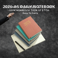 Nouveauté 2026 : Agenda imprimé A5 avec calendrier 365 jours, portable, en cuir, pour la planification quotidienne, papeterie pour l'école et le bureau