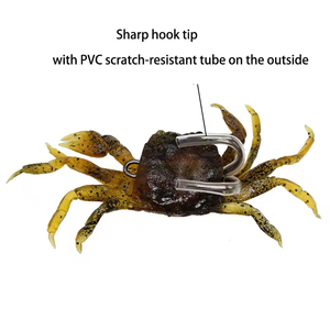 Aotuo Leurre souple réaliste en forme de <span class=keywords><strong>crabe</strong></span>, 10 cm, 34 g, avec hameçon, leurre nageur lesté pour la pêche au bar en <span class=keywords><strong>eau</strong></span> salée - Product Image 2