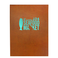 Porte-menu en cuir pour restaurant et hôtel, avec logo en relief, personnalisable, OEM/ODM disponible, modèle haut de gamme pour restaurants