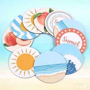 Sous-verres ronds personnalisés en carton absorbant 40 pt, imprimés sur mesure, pour bar et bière, vente en gros - Product Image 1