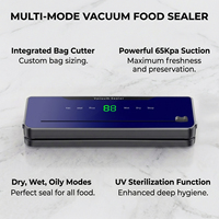 65kPa 120W 30cm 4L/min sec humide ecran LED coupe-sac tuyau externe menage machine sous vide soudeuse emballage alimentaire