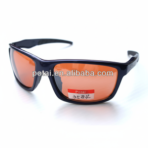 POTAI Lunettes de soleil unisexes durables avec verres dégradés Revêtement dur Cadre PC Matériau S Cadre noir Modèle 3584 - Product Image 1