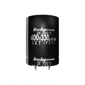 ตัวแทนจำหน่ายอย่างเป็นทางการ คาปาซิเตอร์อะลูมิเนียม 390uF 20% 500V SNAP TH 500VXT390MEFCSN35X30 แบบ Through Hole 390 ยูเอฟ - Product Image 1