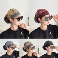 Topi Penutup Rambut Berlapis Ganda Satin untuk Musim Panas Warna Abu-abu, Topi Fashion Serbaguna Bergaya Elastis Ringan dan Bernapas