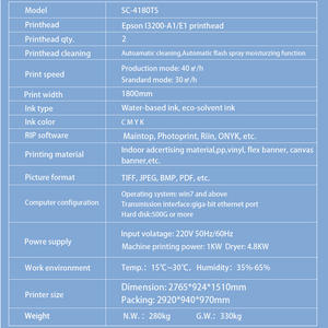 苏尼卡1.8米1.6米生态溶剂打印机帆布柔性大幅面I3200头Xp600贴纸横幅乙烯基印刷机 - Product Image 2
