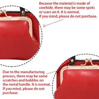 Dompet Koin AndoBag untuk Wanita, Tas Tangan Kulit Sapi Asli, Dompet Lipat Vintage dengan Kancing, Tas Penyimpanan Kapasitas Besar 1478