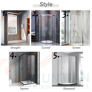 Cabine de <span class=keywords><strong>douche</strong></span> en verre trempé <span class=keywords><strong>90x90</strong></span> avec porte battante pour appartement et bâtiment, kit complet sans cadre pour salle de bain - Product Image 3