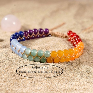 Articolo di Tendenza: Cavigliera da Donna a Doppio Strato Intrecciata con Perle di Pietra Naturale, Fatta a Mano, Regolabile, per l'Estate e la Spiaggia - Product Image 3