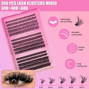 <span class=keywords><strong>Kit</strong></span> <span class=keywords><strong>de</strong></span> <span class=keywords><strong>cils</strong></span> en grappes 5D naturels et vaporeux faits à la main, 300 grappes, 10-16 mm, extensions <span class=keywords><strong>de</strong></span> <span class=keywords><strong>cils</strong></span> individuelles, <span class=keywords><strong>kit</strong></span> <span class=keywords><strong>de</strong></span> <span class=keywords><strong>cils</strong></span> en éventail DIY - Product Image 3