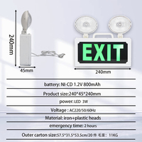 Lumière de secours LED pour sortie de secours, montage mural, double extrémité, panneau de sortie de secours, boîte de sortie de secours, IP20, utilisation en intérieur, rechargeable