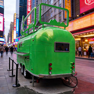 Carrito Refrigerado de Acero Inoxidable Verde para Exhibición en Exteriores, Ideal para Visitantes de Montaña, para Servir Helados, Comida Informal y Bebidas - Product Image 1