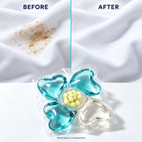 Capsules de lessive 5-en-1 en forme de cœur de 10g avec billes parfumées, boîte de 40 unités pour collections de vente au détail sous marque privée